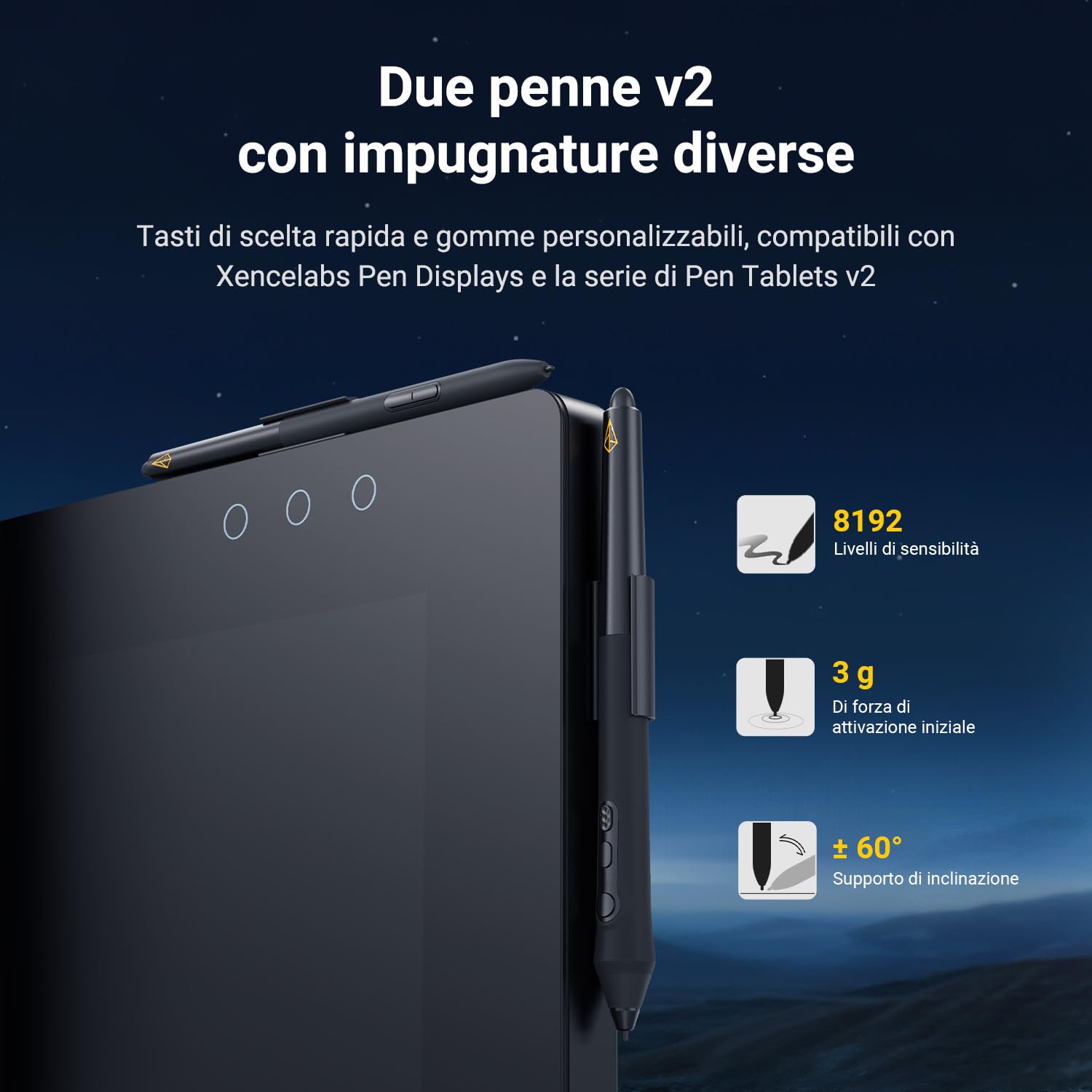 Xencelabs Pen Display 24 Tavoletta Grafica con Schermo 4K Monitor di Disegno Adobe RGB al 99% Tavoletta con Quick Keys 2 Penne senza Batteria Compatibile con Windows-ARM/Windows/Mac/Linux