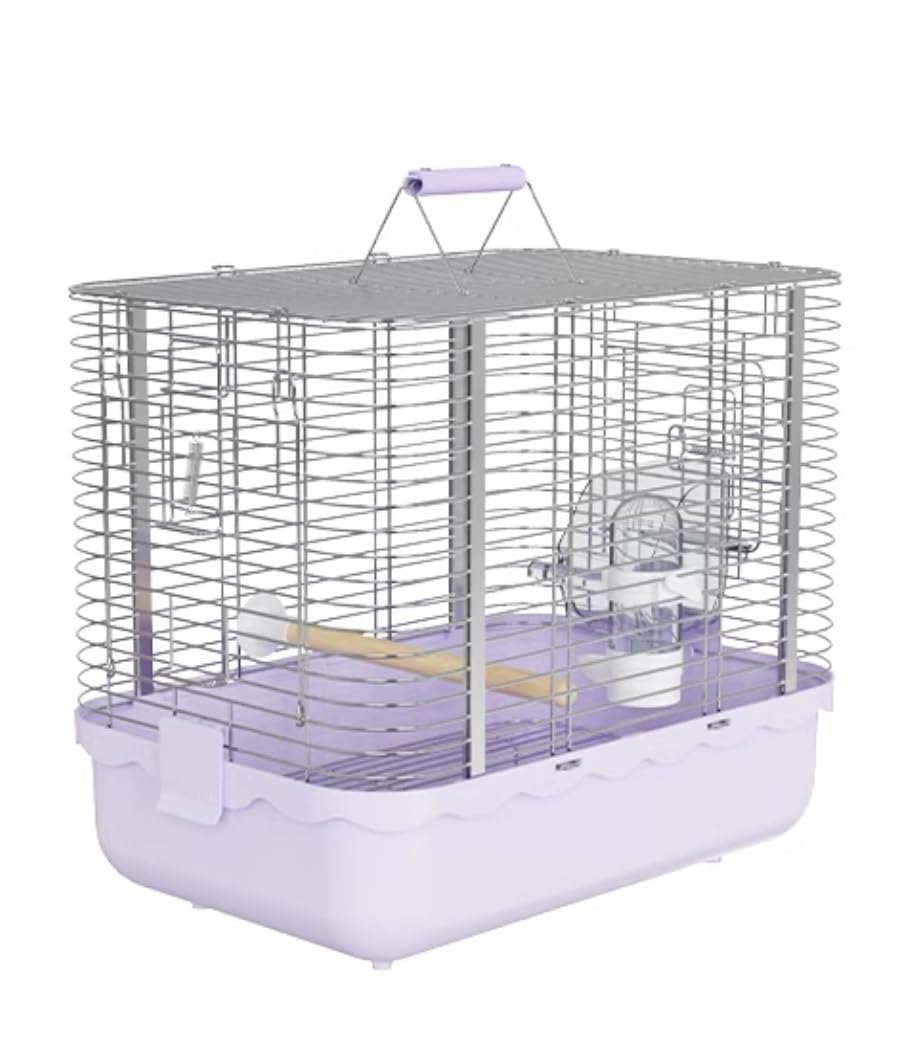 Artykuły Dla zwierząt Ptaki Plastikowa Klatka Dla Ptaków Małych Z Miskami Do Karmienia Papugowych Klatka Dla Papug(Purple)