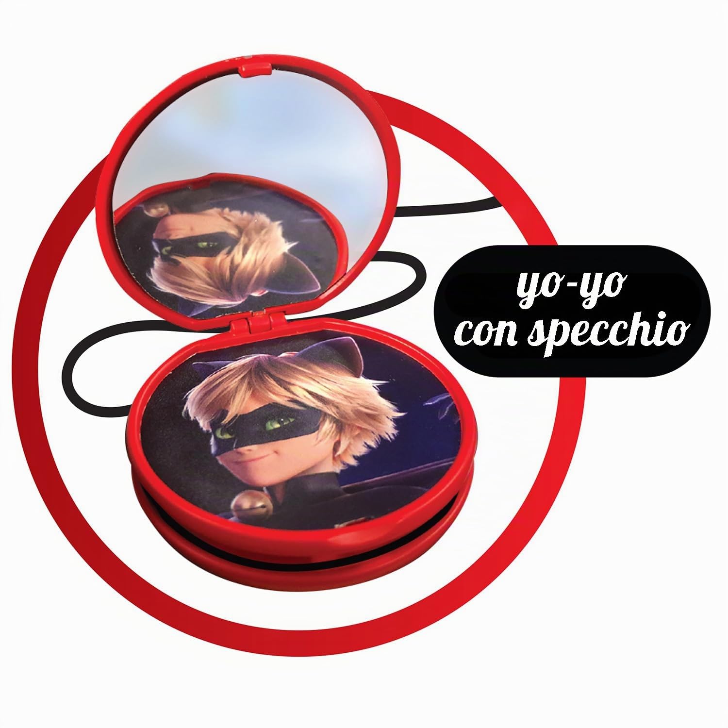 BANDAI - Miraculous Ladybug - Set de transformación - Disfraz Ladybug - Máscara, Yoyo, Pendientes Tikki Kwami - Disfraz y Accesorios Miraculous - Juguete para niños de 4 años y más - P50604