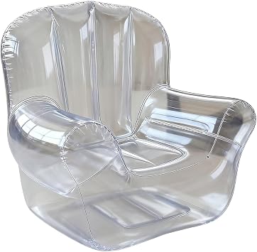 Blow Up Chair, Inflatable Sofa for Adults, Interactive Transparent Air Couch with Comfortable Support, Portable Furniture for Outdoor Lawn Balcony Poolside Bedroom 100x95x90cm