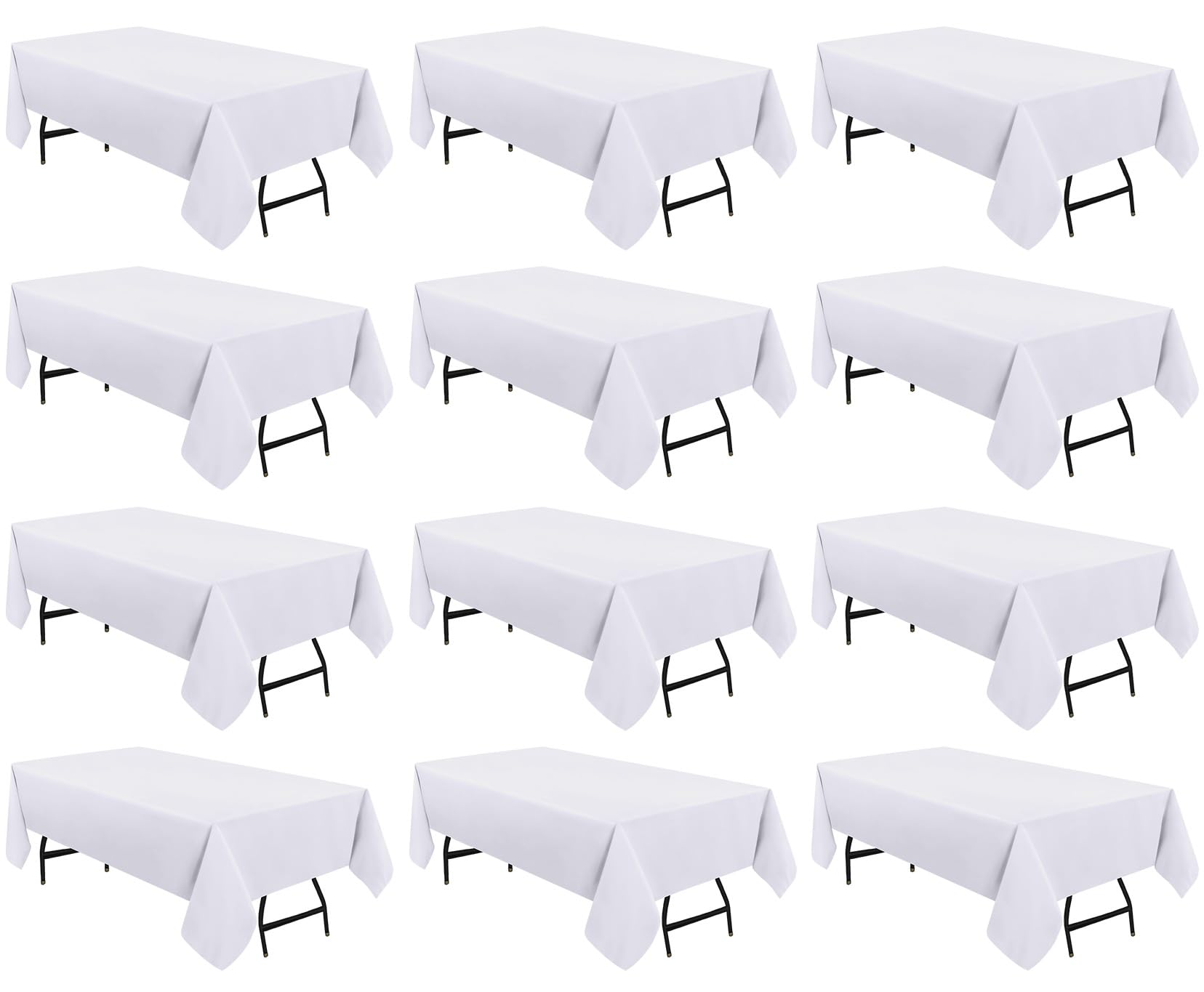 Utopia Kitchen Rectangle Tablecloth 152x213 cm (Pack of 12) White Table Cover Machine Washable Table Cloth Perfect for Parties, Weddings and Festivals (60x84 inches) — image 1