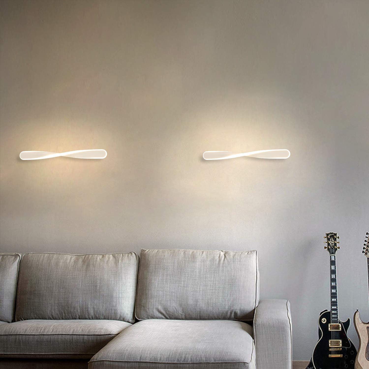 Applique Murale LED Hofstein - Métal Blanc, Design Moderne, Lampe Couloir