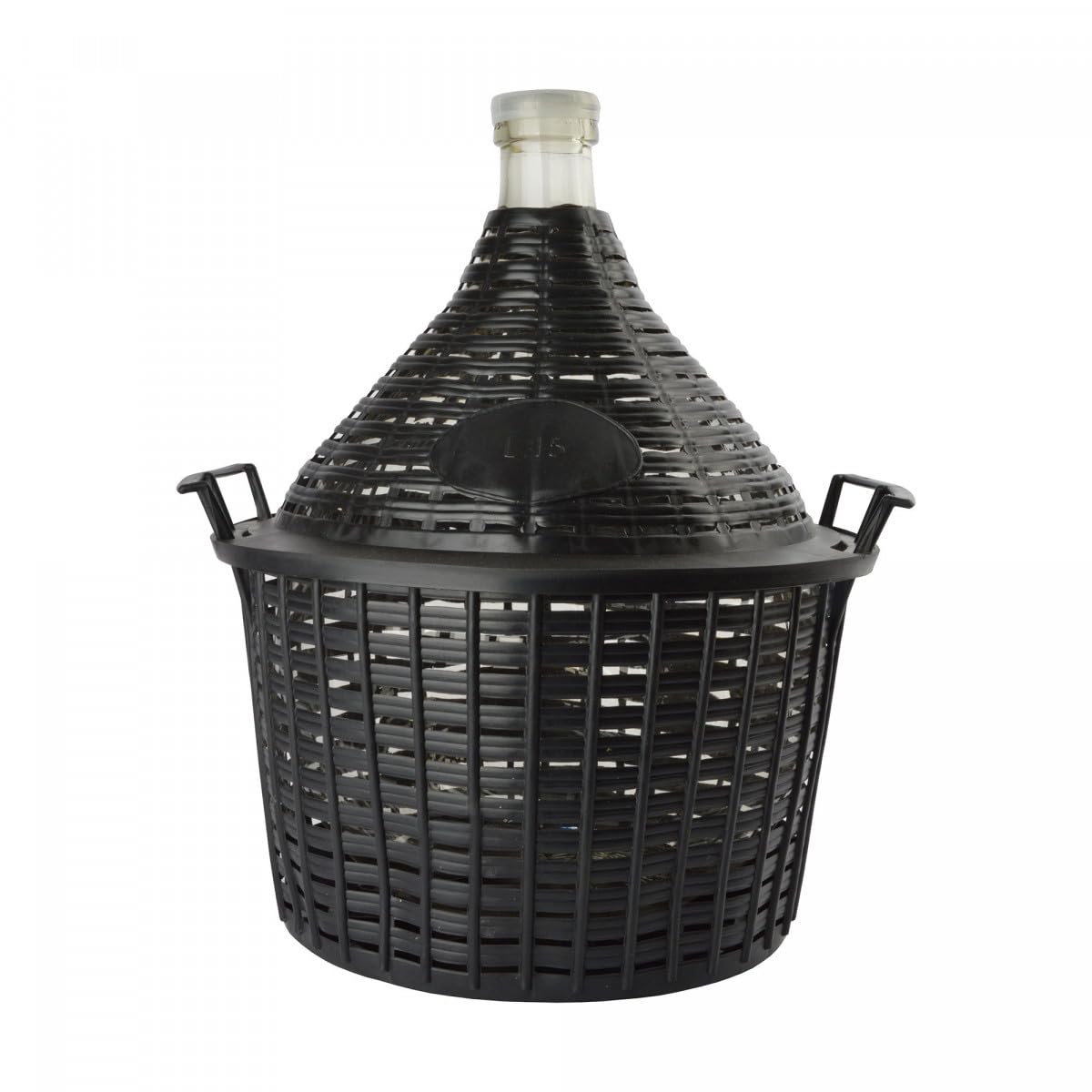 Bonbonne dans un panier en plastique pour la fabrication de vin maison 15 l