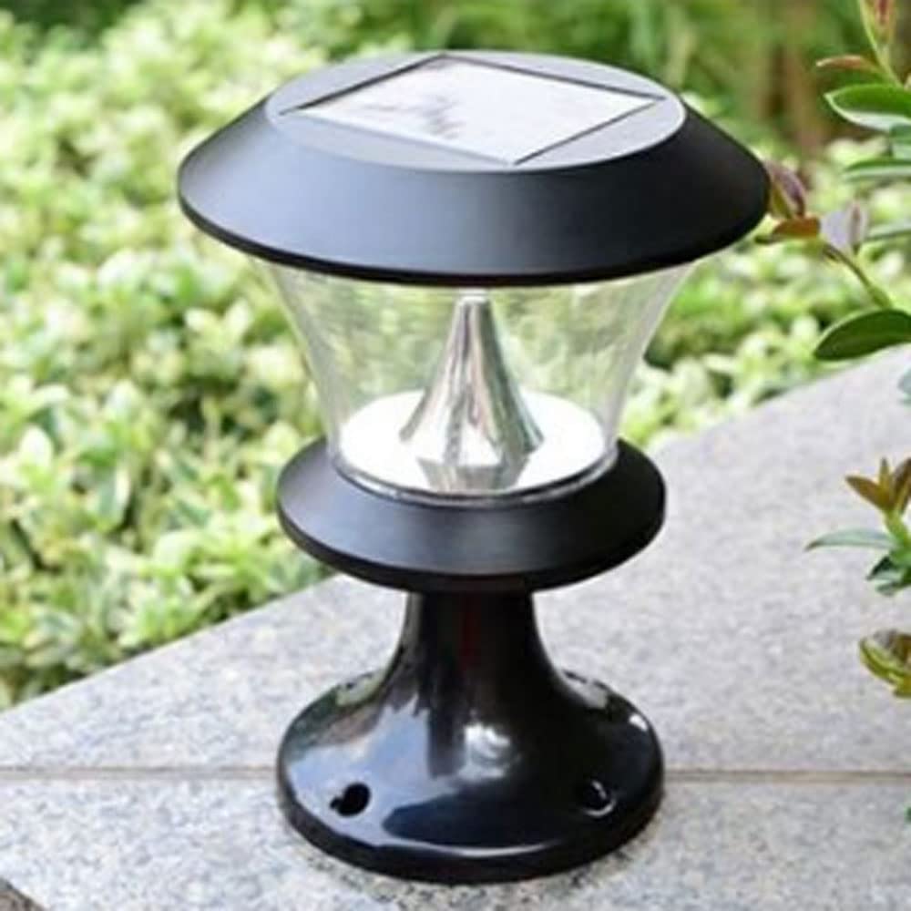 Lampy solarne do słupków, zewnętrzna lampa kolumnowa podwórka, zewnętrzne oświetlenie ogrodowe lampy stygmatyzacyjne, bardzo jasne oświetlenie trawnika LED nasadka słupka,