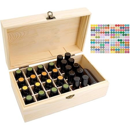 Boîte De Rangement Huiles Essentielles 72 Trous En Bois De Pin - Étui Voyage Aromathérapie