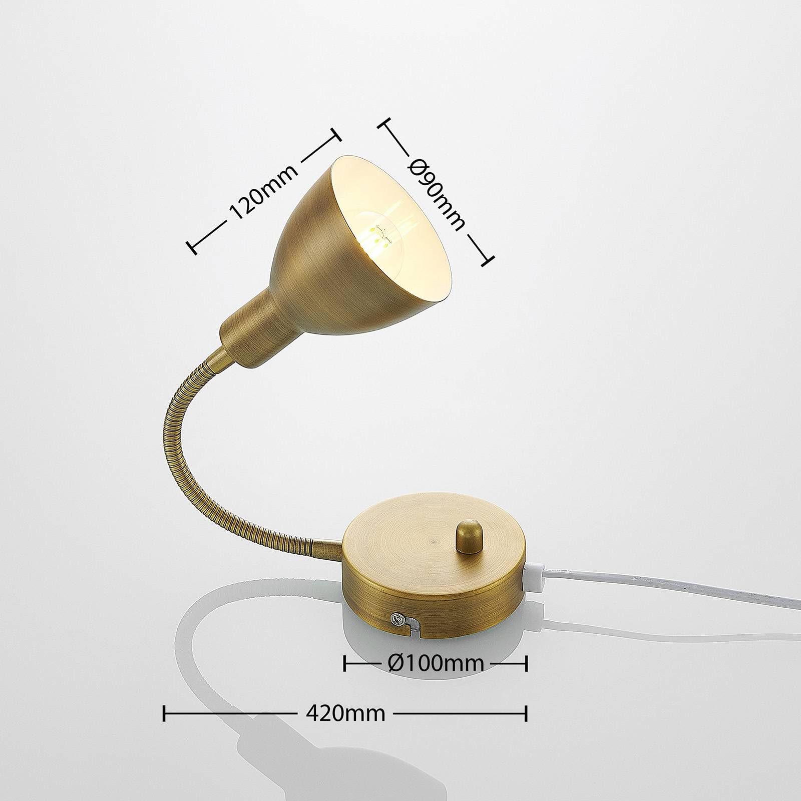 Lindby Wandleuchte, Wandlampe Innen 'Amrei' dimmbar (Retro, Vintage, Antik) in Bronze aus Metall u.a. für Wohnzimmer & Esszimmer (1 flammig, E14) - Wandstrahler, Wandbeleuchtung Schlafzimmer /
