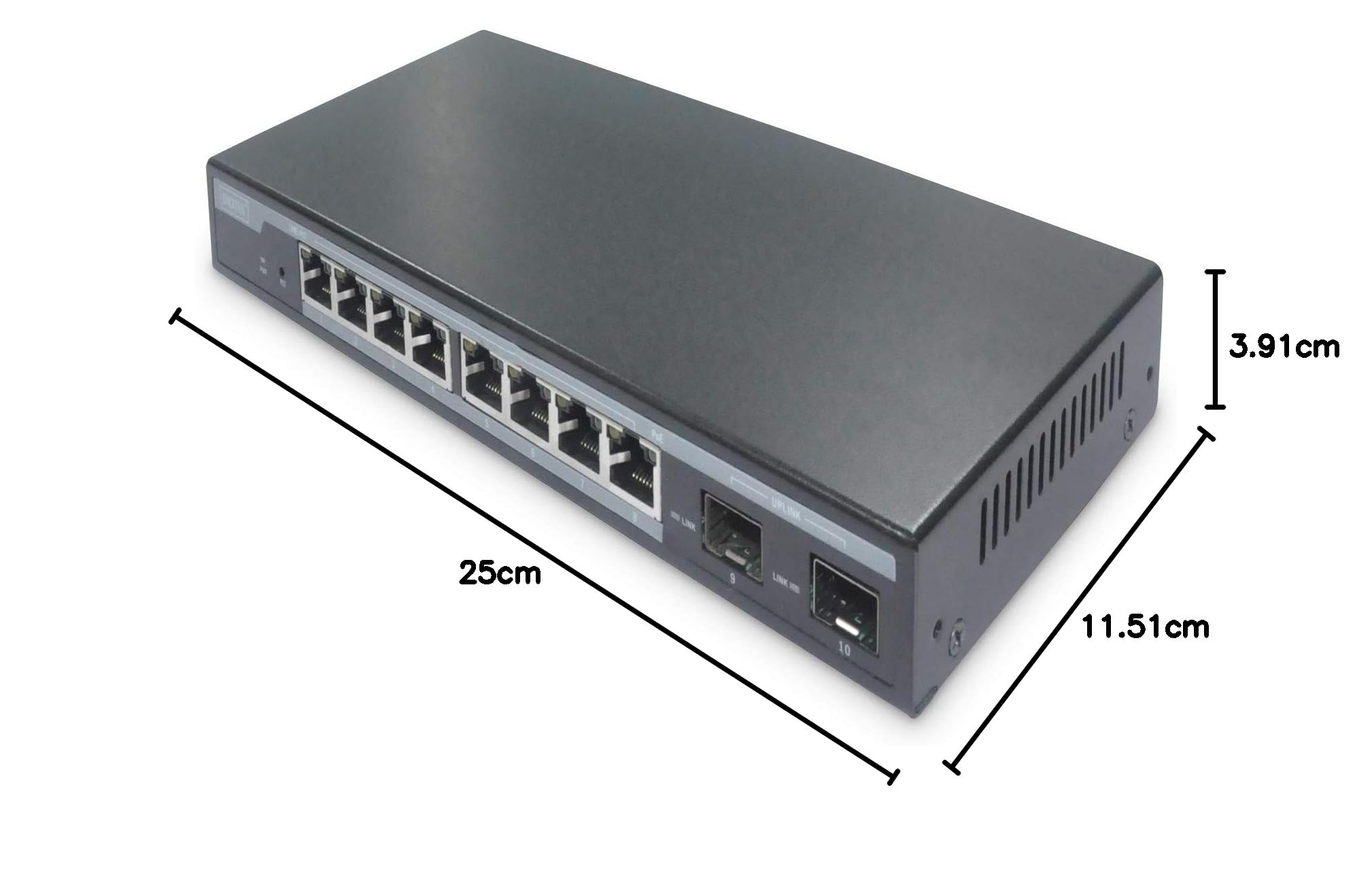DIGITUS L2 managed 8-Port Gigabit PoE-Switch + 2 SFP