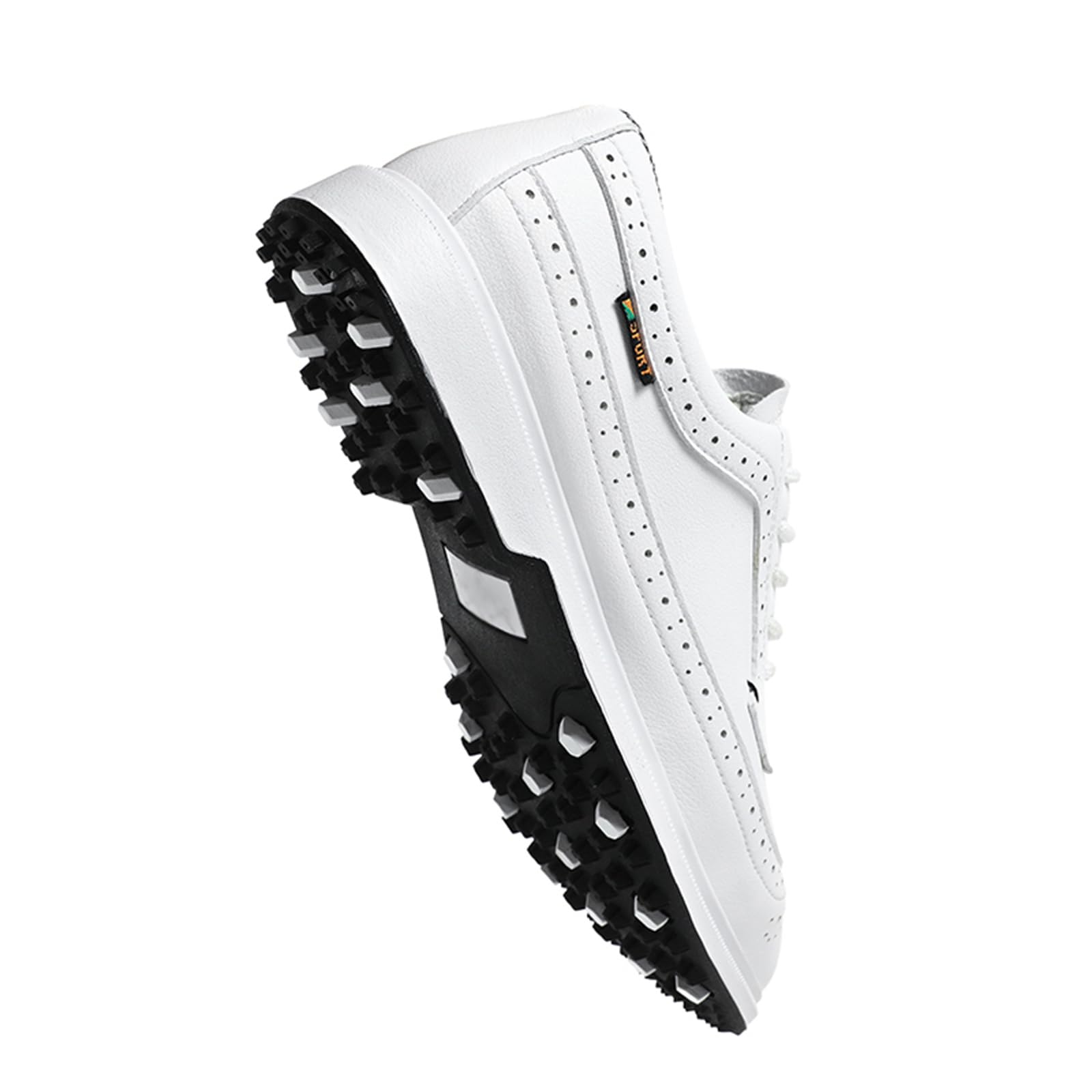 Scarpe Eleganti da Golf da Uomo Stringate in Pelle Oxford Antiscivolo Senza Tacchetti per Passeggiate Casual
