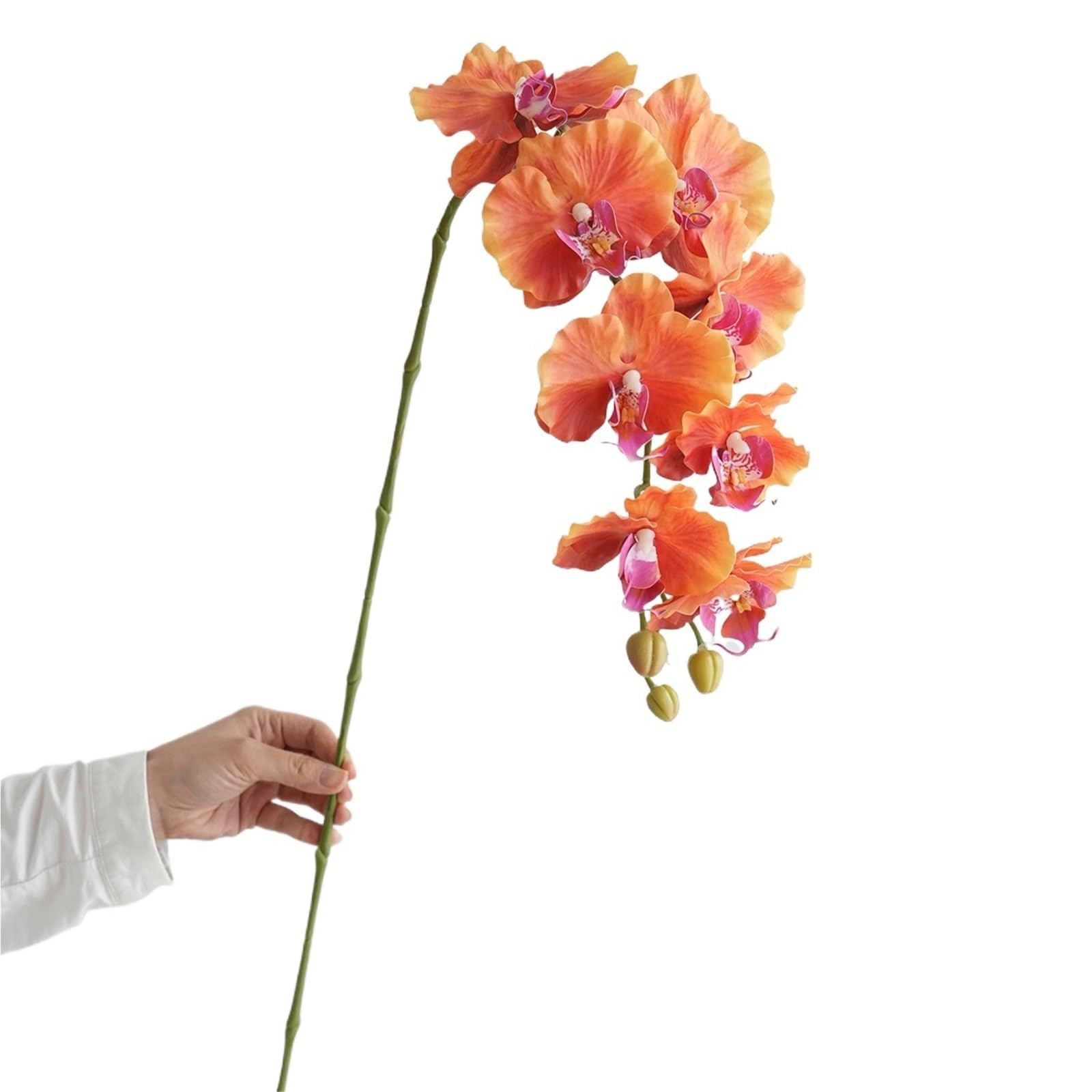 FonHNDG Artificial Flower Branches Artificial Phalaenopsis Orchid Flowers Wedding Decorative Realistic Long Stems 9 Heads Home Indoor Decor(Color3)