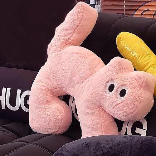 Almohada corporal Kawaii de felpa de gato de 21.7 pulgadas, lindo gato negro, divertido juguete de almohada de cuello de gato, almohada para