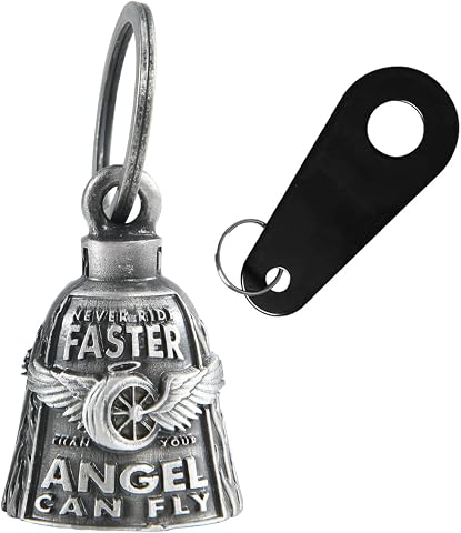 Campanello colorato per moto con gancio per biker, portafortuna e accessori per moto, portachiavi portafortuna