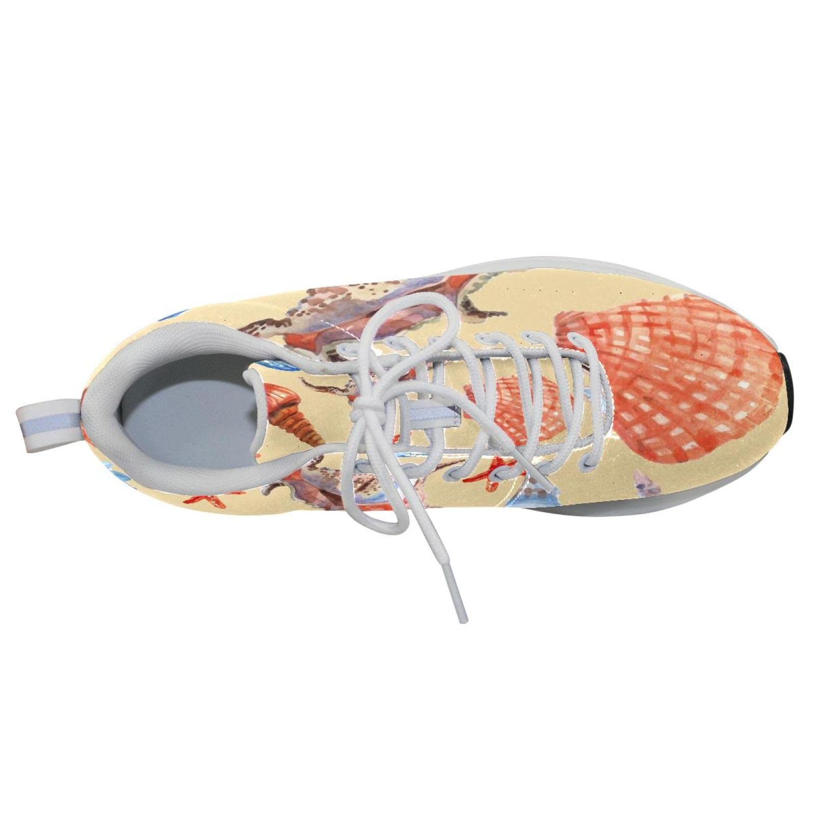 Scarpe da ginnastica uomo personalizzate Scarpe da passeggio leggere Running Athletic Casual Sneakers marine conchiglie modello stella marina, multicolore, 36 1/3 EU