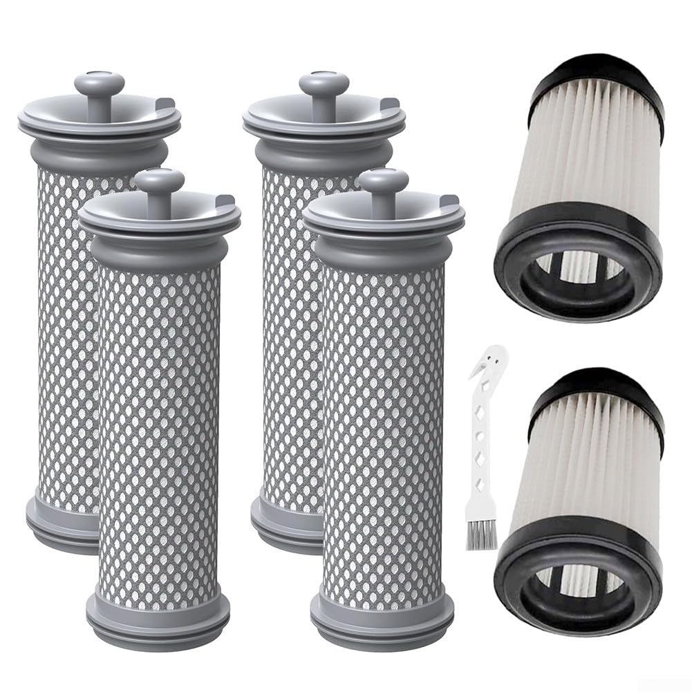 Filtri di Ricambio Per Tineco Pure-One S15, S15 Essentials, S15 Pet, S15 Pet EX Aspirapolvere Senza Fili (2 Prefiltri, 4 Postfiltri, 1 Spazzola di Pulizia)
