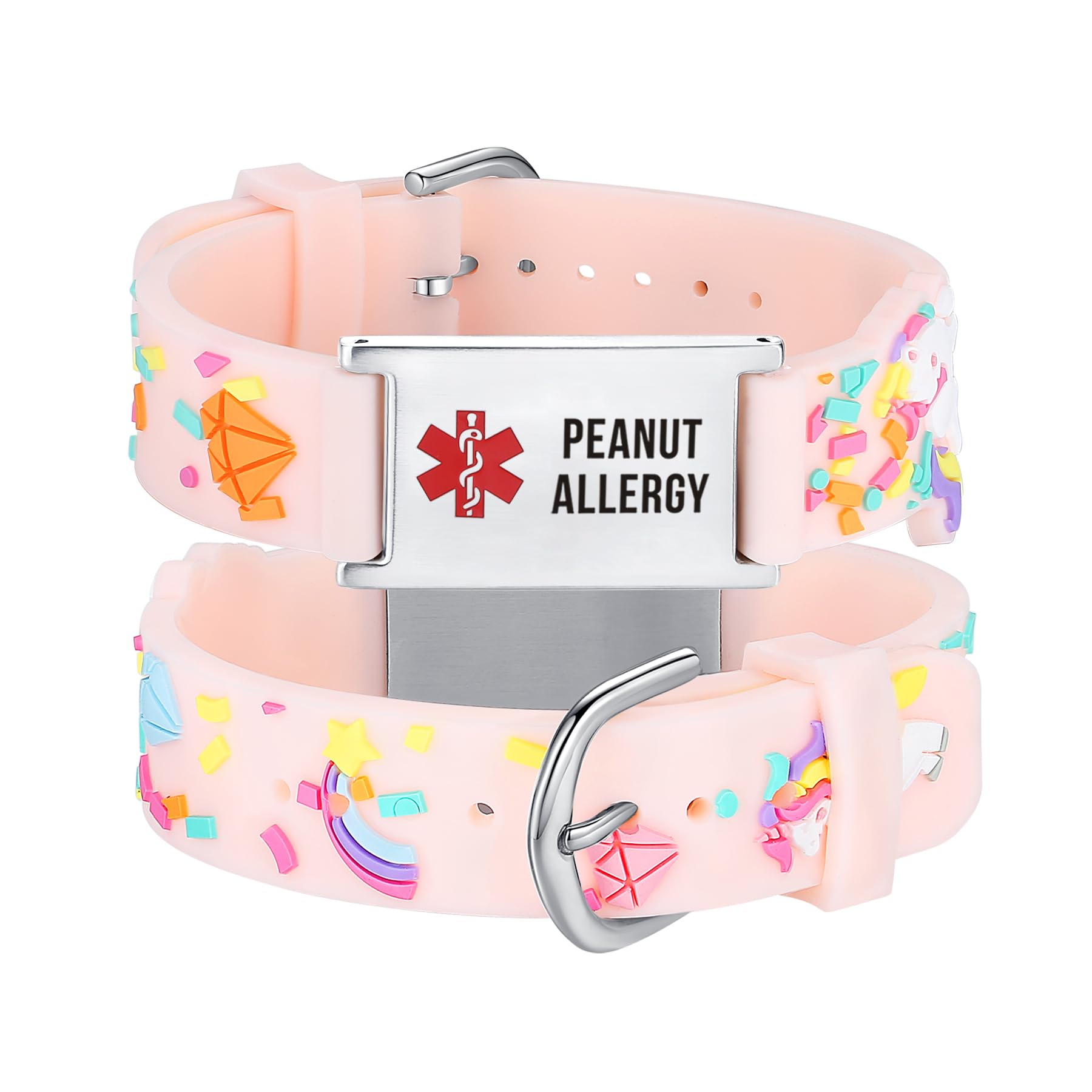 LinnaLove cartoon medical alert id bracelets Parents gift to Son, daughter, brother, sister
