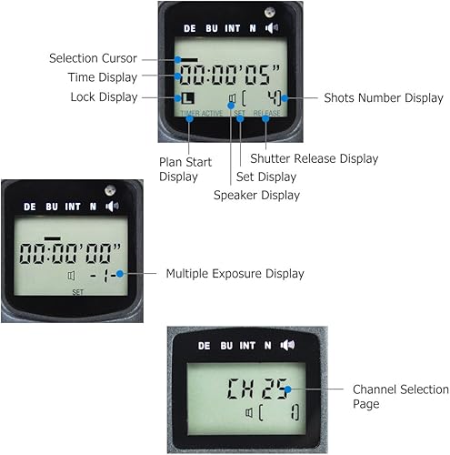 Miniatura 4 de JJC Intervalómetro inalámbrico Temporizador Control remoto disparador para Nikon D750 D780 Z7 II Z6 II Z5 D7500 D7200 D7100 D7000 D5600 D5500 D5300