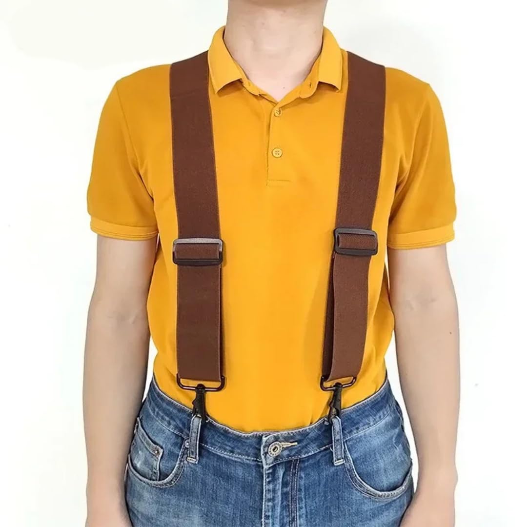 Bretelles Suspender Mode Large Hommes Jarretelle Noir Crochet Boucle 4 Clip Stretch Mâle Bretelles De Travail Hommes Accessoires