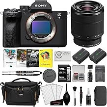Sony a7 IV Mirrorless Digital Camera with 28-70mm Lens with Extra NP-FZ100 Battery + 128GB SD Card + Photo Software + Camera Bag + Cleaning Kit + Battery & Charger Bundle