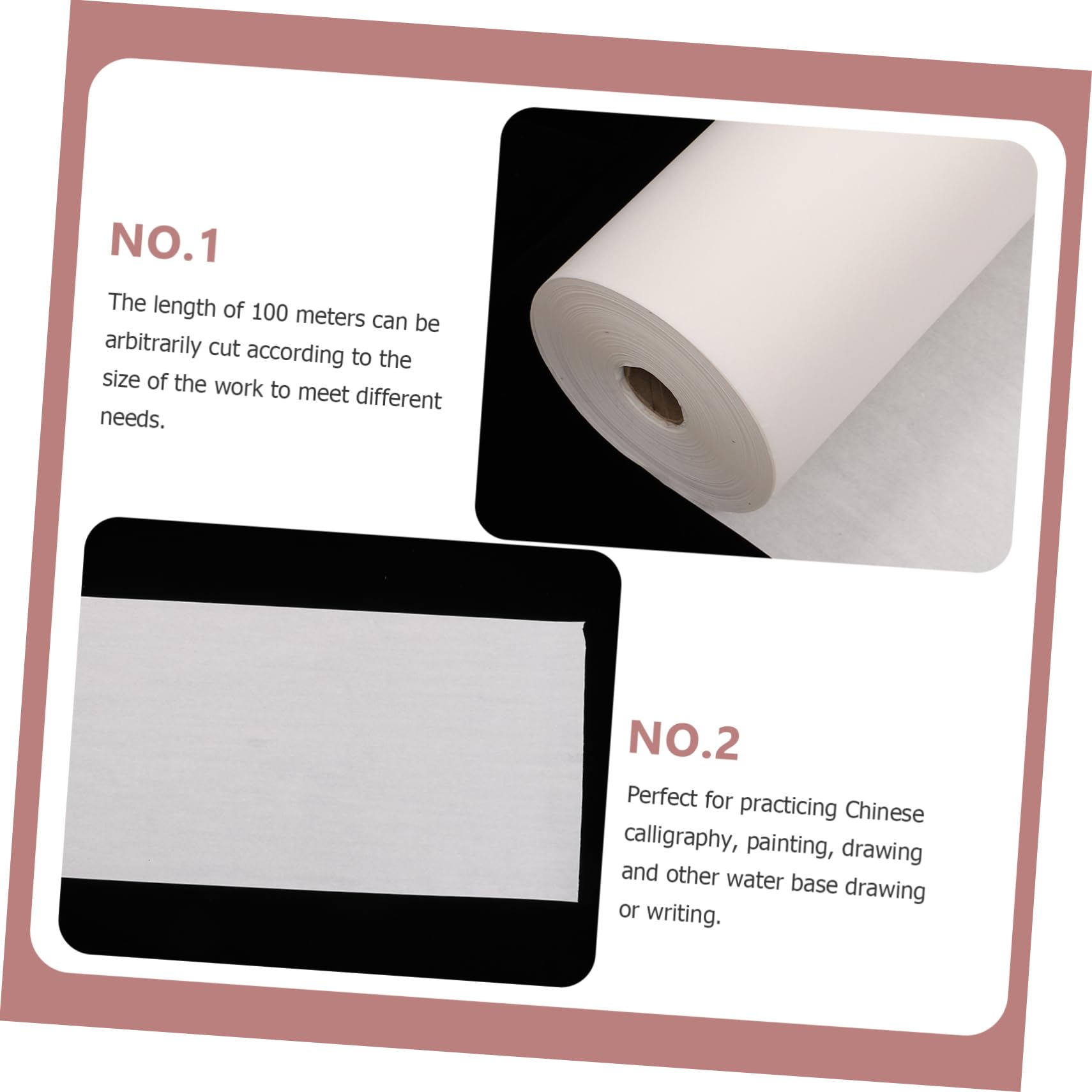 Uonlytech Papel de Arroz Engrosado para Caligrafía y Pintura, Adecuado para Principiantes y Amantes del Arte Chino