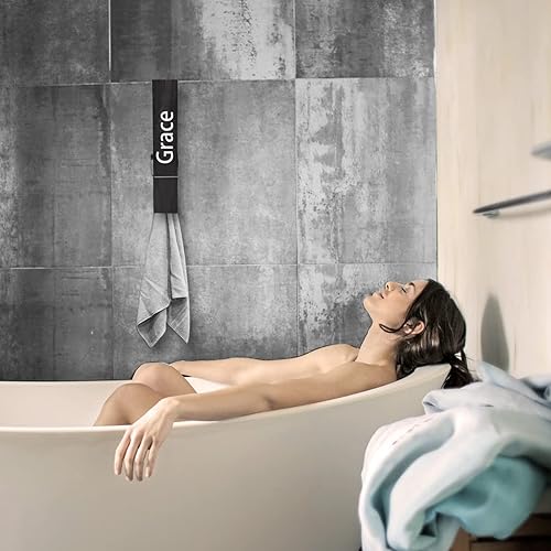 Miniatura 5 de Ladenk Pinzas de ropa jumbo de 12 pulgadas con nombre personalizado para toallas de baño, gancho para cuarto de servicio (gris)