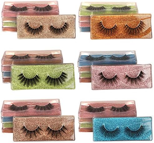 Ruairie 5D Faux Mink Lashes Wholesale Bulk 30 Pairs 6 Styles Natural False Lashes Pack Fluffy Volume False Eyelashes Wispy 3D Fake Lashes Mink