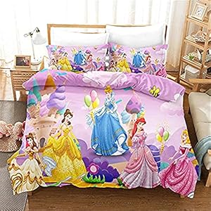 Aatensou 3D-digitale print, Disney Princess beddengoedset, zachte microvezel, met 2 kussenslopen, Cinderella…