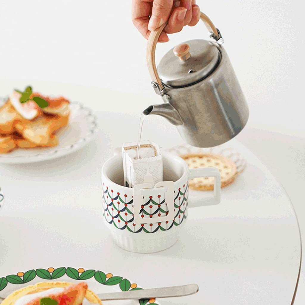 Taza de Café de Té Taza De Café De Cerámica De Estilo Nórdico, Taza De Impresión Grande, Taza De Leche Multifuncional, Taza De Desayuno para té de la tarde(A)