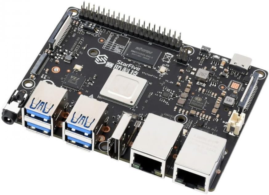 VisionFive2 RISC-V Single Board Computer with 3D GPU, Quad-Core 1.5GHz, 4GB 8GB RAM, Linux Development Board for IoT DIY Maker Projects SKU-23875