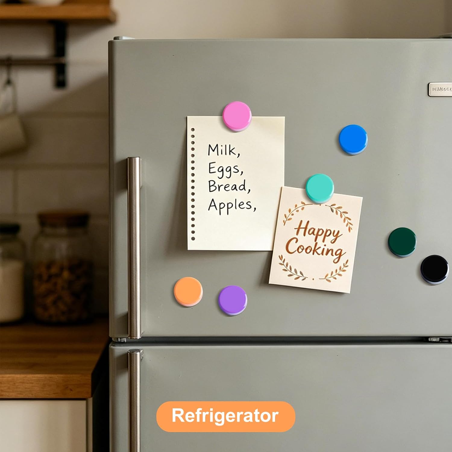 Fridge Magnets, 30 PCS Strong Refrigerator Magnets in 10 Colors, Heavy Duty Small Round Magnets for Whiteboard, Locker, Classroom, Office, Cute Mini Decorative Magnets for Fridge, Home, Kitchen image 5