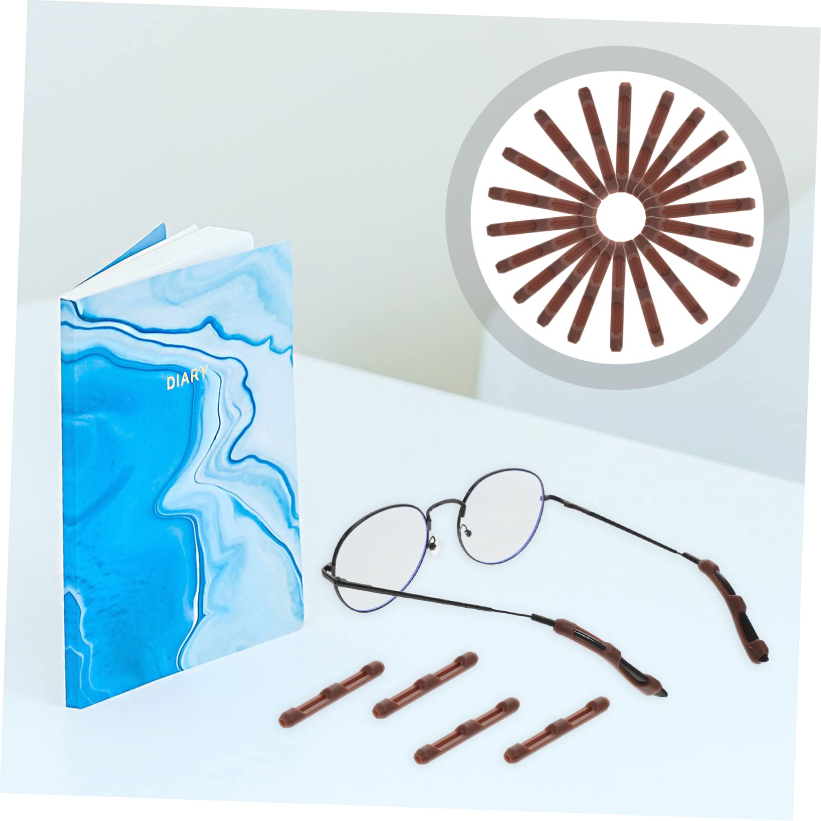 LALAFINA 10Pairs Slip Eyeglass Ear Cushions Temple Tips for Glasses Comfortable Retainers for Sports Daily Wear for Running Yoga Outdoor Activities