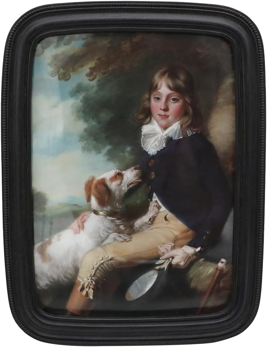 SYLVIA'S SHOP 5x7 Vintage Picture Frame, Antique Black Grey Ornate Photo Frame, for Tabletop and Wall Display, Retro Home Decor, Old Fashioned Photo Gallery Art