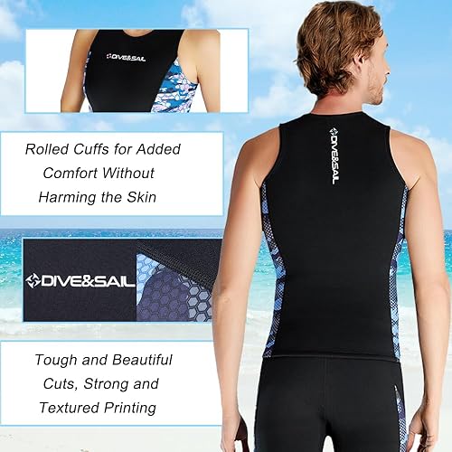 Vista 3 de Chaqueta de neopreno para buceo Skyone de 3 mm para mujer y hombre, traje húmedo de manga larga, camisa de buceo, traje de neopreno de 2 mm y 1.5 mm