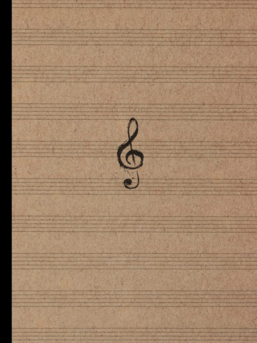 Cahier de musique grand format manuscrit papier partitions avec 12 portées pour musicien
