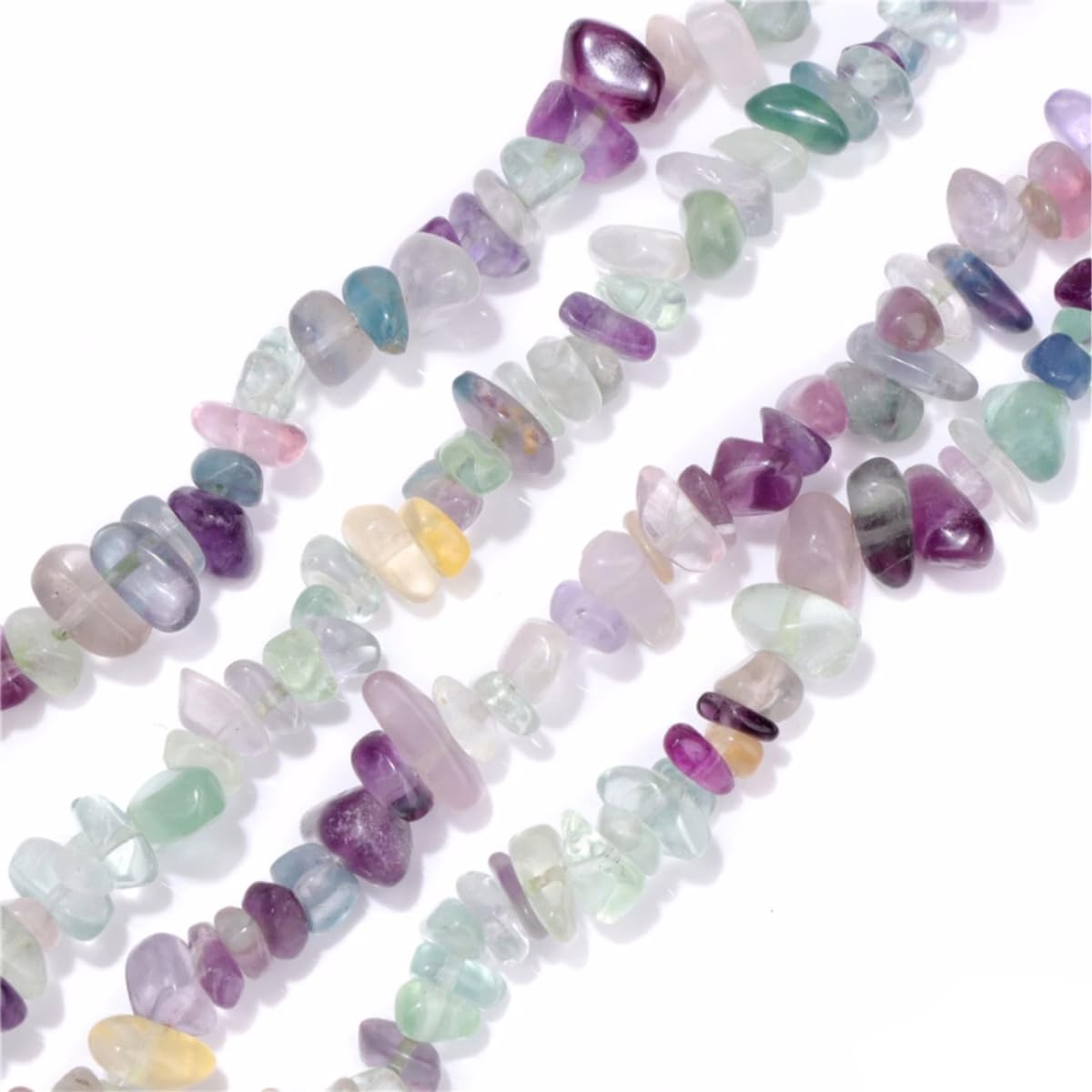 5-8mm Natural Fluorite Irregular Chips Stone Beads Crystal Gemstones for DIY Jewelry Making Necklace Bracelet Earring Craft Supplies Charms Assorted 30-33"