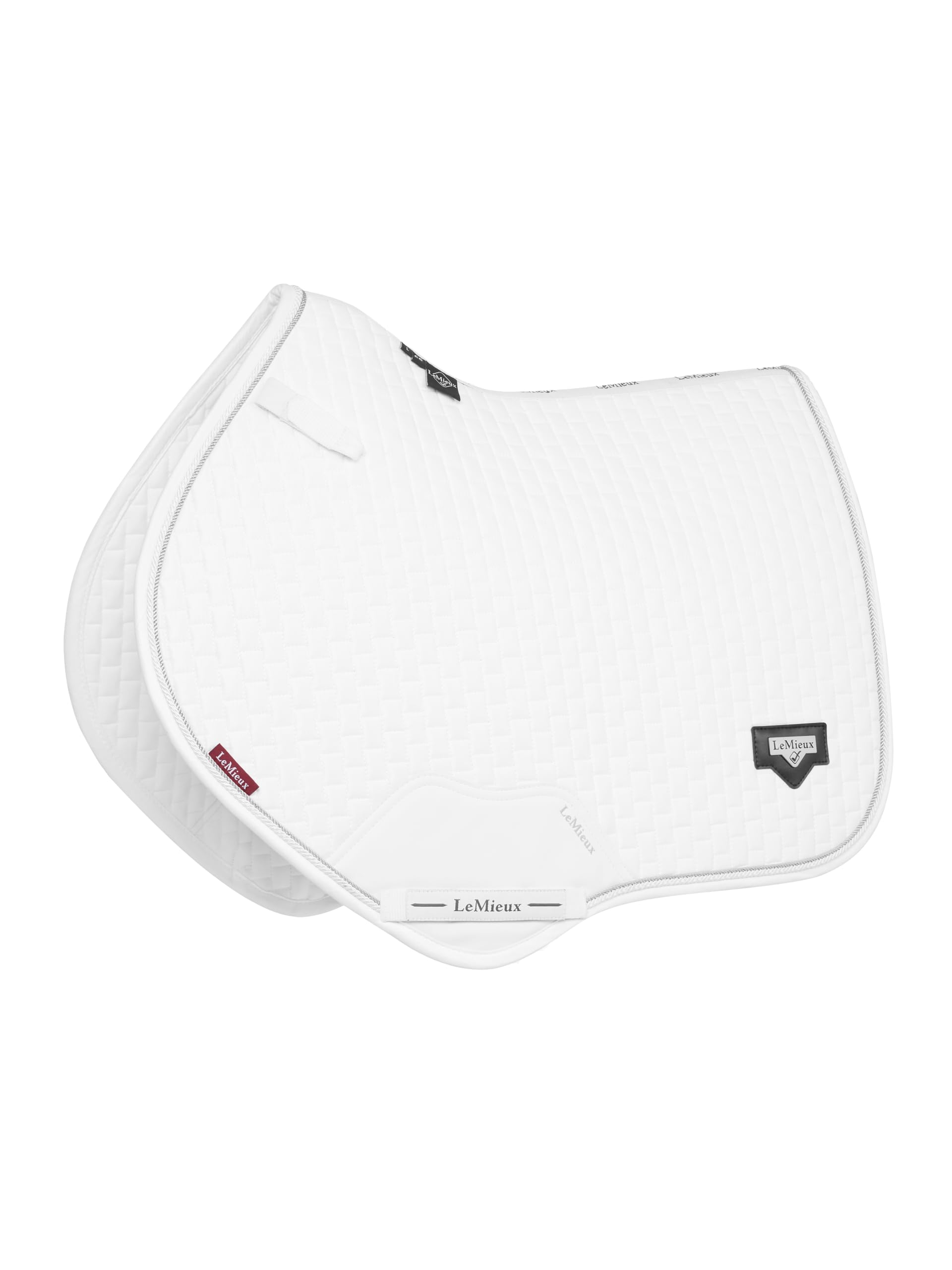 LeMieux Puissance Suede Close Contact Square - Equestrian Saddle Pad - Breathable - White - Large