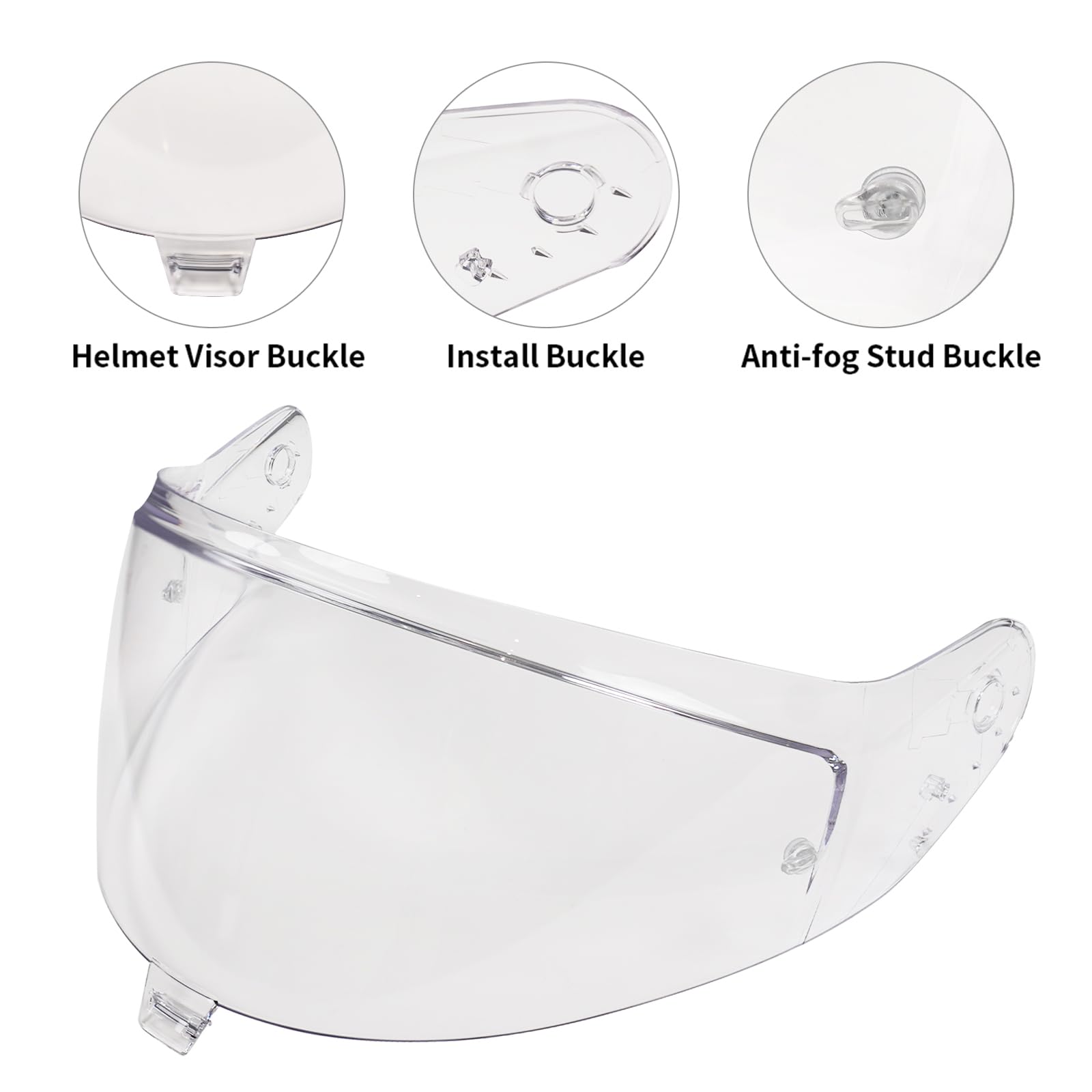 VCOROS Visiere Casque Moto pour Shark D-SKWAL 3/SKWAL i3/RIDILL 2 | Casque Moto Pare-Vent Casque Lentille,Remplacement de Visière de Casque