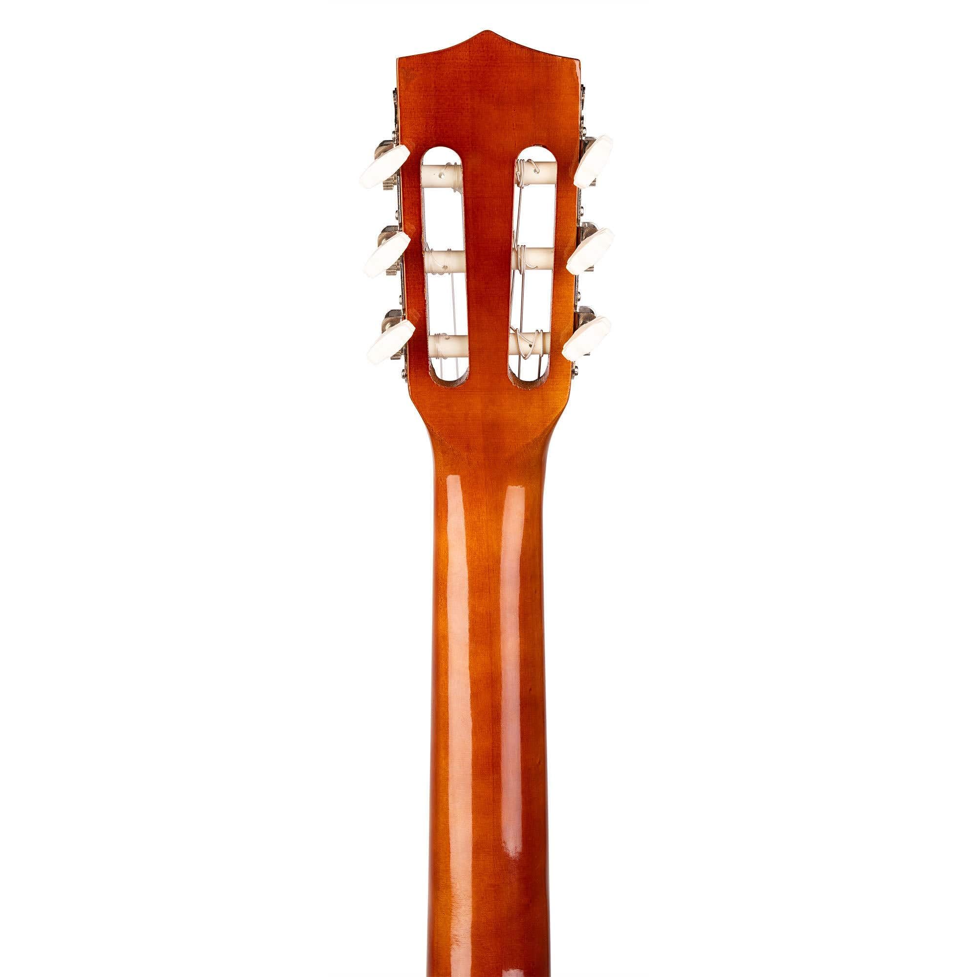 MAX SoloArt Junior 3/4 Guitarra Clásica para Niños - Set Completo con Funda Mochila, Soporte MAX GP20, Afinador Clip, Púas y Cuerdas de Nailon - Ideal para Principiantes de 8 a 12 Años