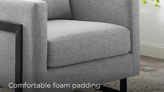 Sillón tapizado de tela Gris claro miniatura 7