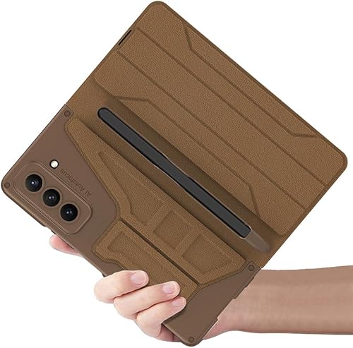 Miniatura 75 de DOOTOO - Funda para Samsung Galaxy Z Fold 6 con soporte de anillo, Z Fold6 S Pen con soporte y cubierta deslizante para cámara y protector