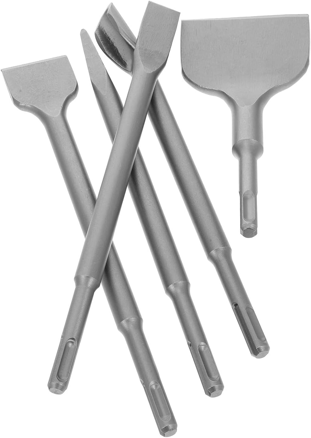 5pcs Concrete Chisel Set with Tile Removal Chisel Wide Flat Pointed for Cement Brick Stone and Concrete Wall Demolition