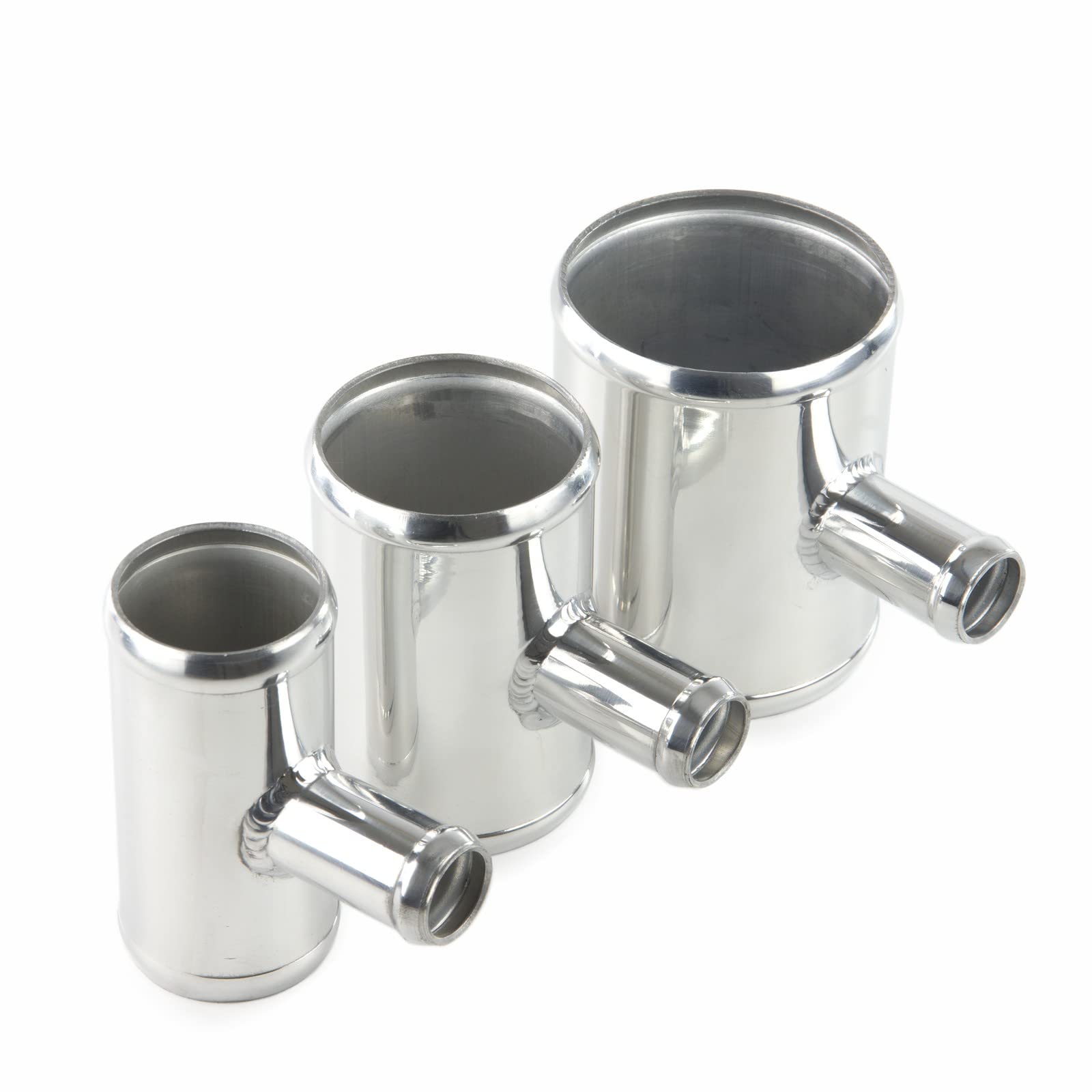 Alu T-Stück 80mm Mit 30mm Auslass - Hochglanz Poliert Für Professionelle Rohrverbindungen