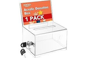VOISEN Enter to Win Box, Clear Donation Box with Lock