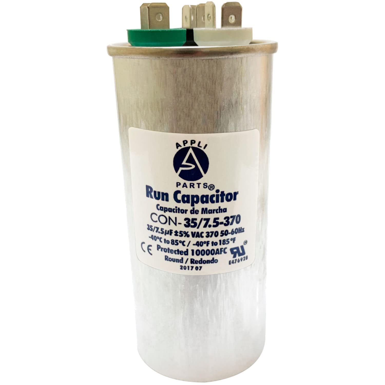 Dual Run AC Capacitor 35+7.5 MFD 370-440VAC | For HVAC Units, Air Conditioners, Heat Pumps