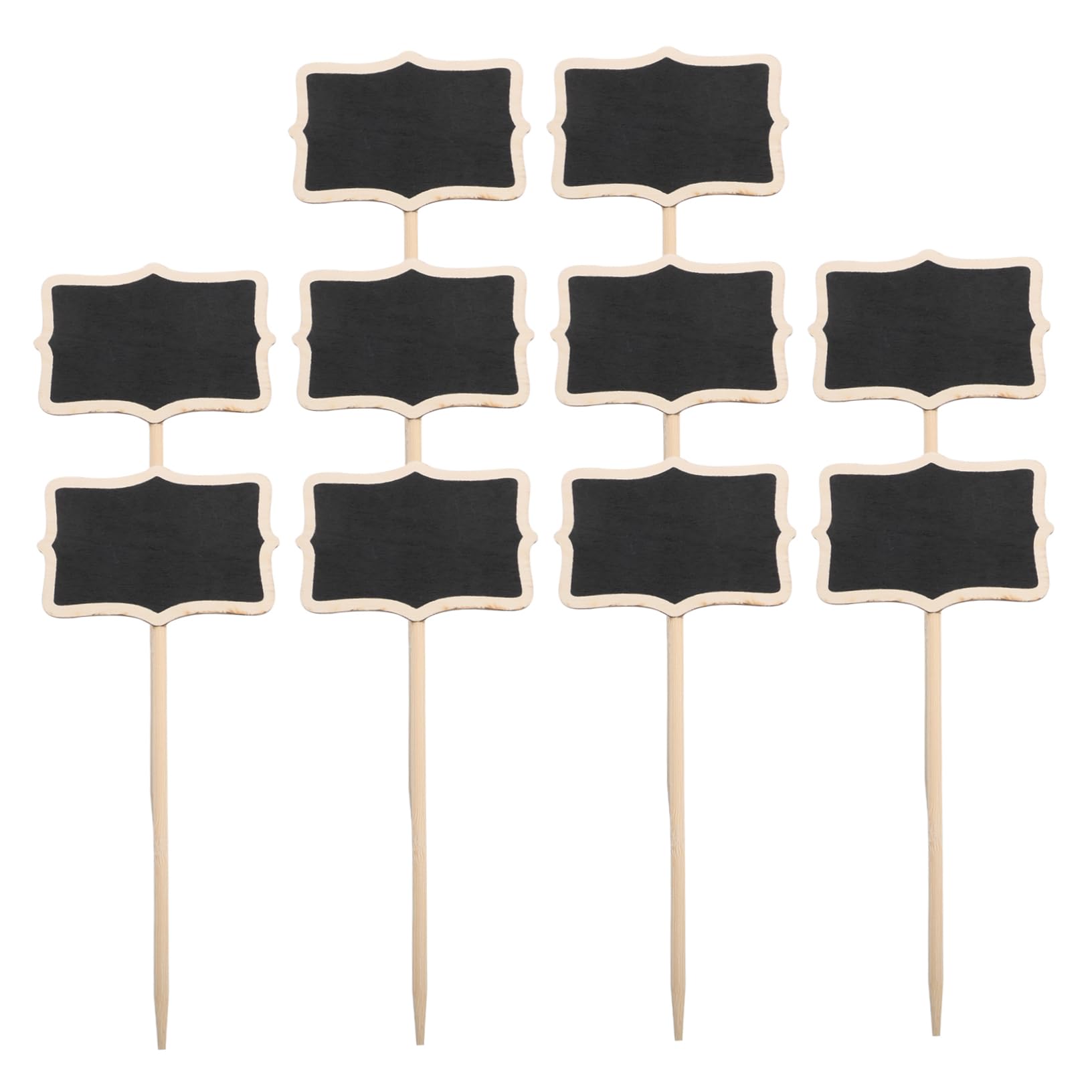 Abaodam 1set Mini Blackboard Flower Chalkboard Plant Tags Wooden Garden Decor for Signage Pot Markers and Reminders Durable and Wind Message Boards for Gardening Enthusiasts 10pcs