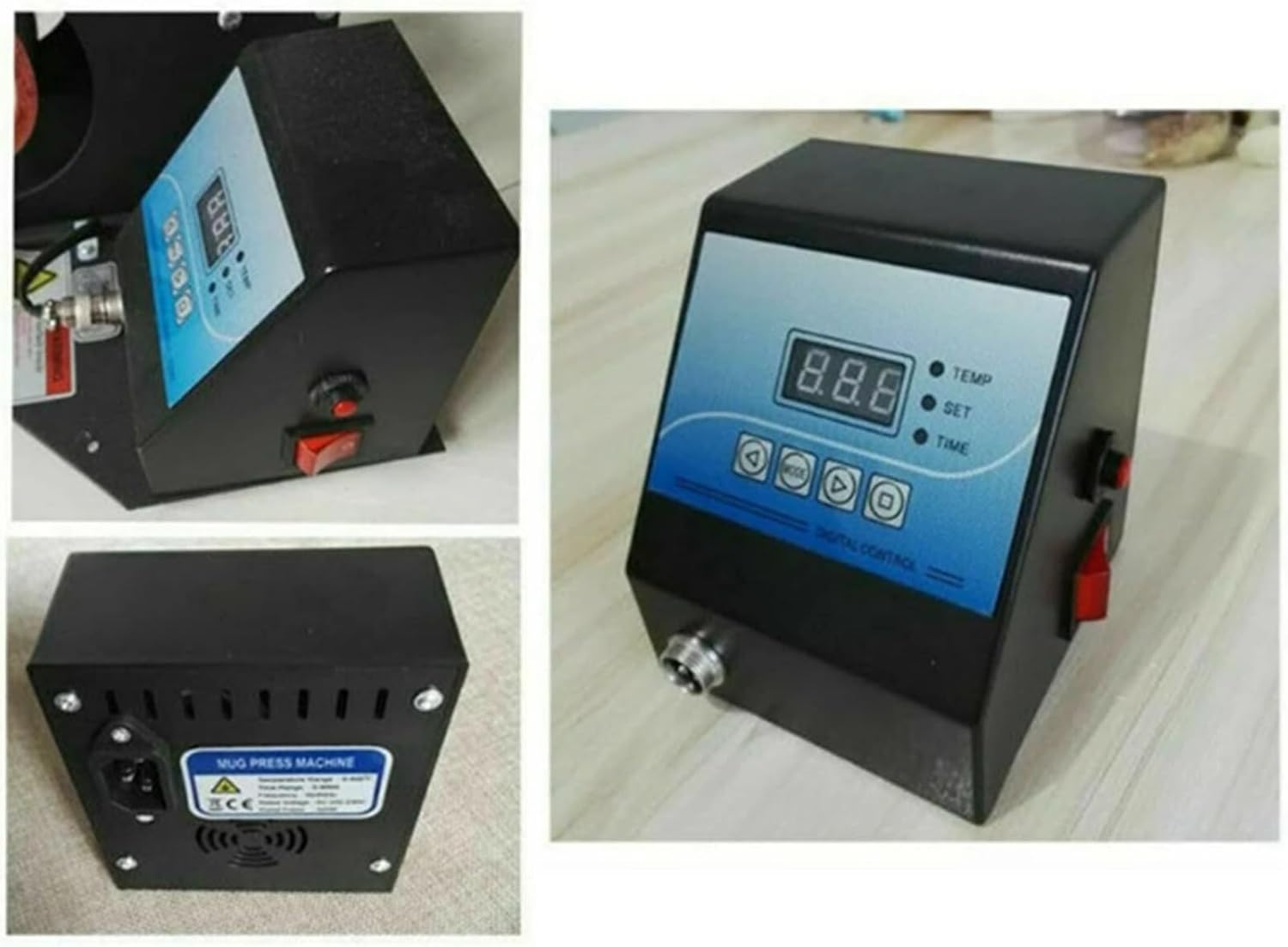 Heat Press Dual Display Control Box, Time Temperature Dual Display Control, 0-430°F/0-220℃, for T-Shirt, Hat and Roller Thermal Heat Press