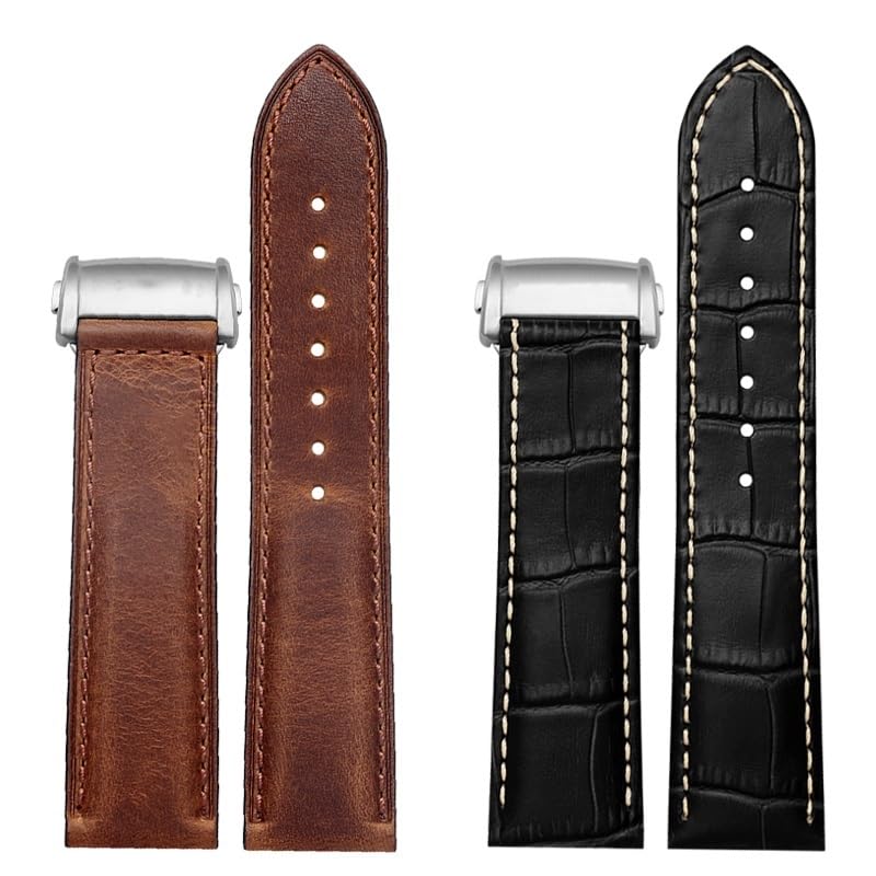 Sangle de montre en cuir pour boucle pliante sans usure