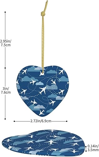 Miniatura 2 de Adornos de Navidad de avión personalizados para colgar en decoración de árbol de Navidad de cerámica, adornos de Navidad, Navidad, al aire libre,