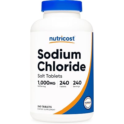Nutricost Sodium Chloride 1000mg, 240 Tablets - Salt Tablets, Non-GMO, Gluten Free