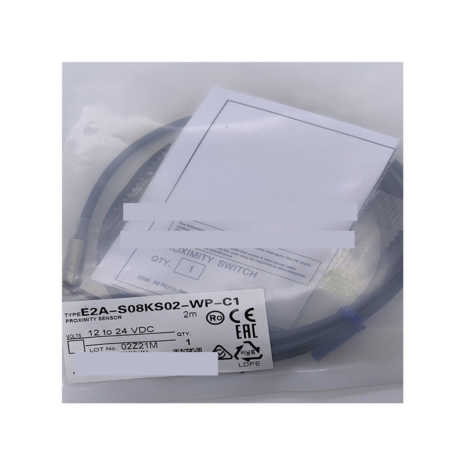 Détecteur de proximité E2A-S08KN04-WP-C1 M8 non blindé NPN NO