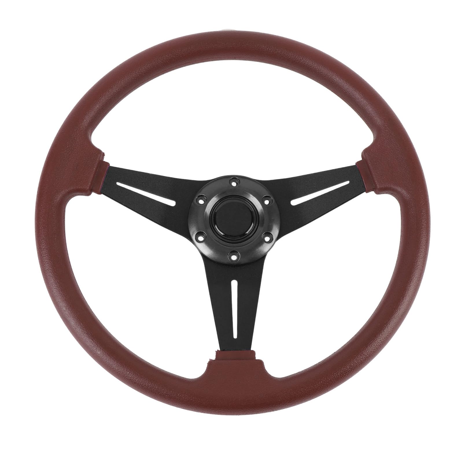 Generic 14 -Colle -Auto kar Wheel, Poprawa Komfort Stylowej Kierownicy Wyścigowej Długa trwałość z Przyciskiem Klaksonu dla Adaptera 6 otworów (BLACK)