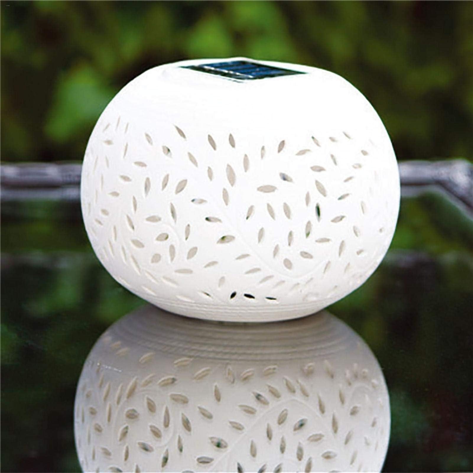 Bulary Solar LED Changing Lights Ceramic Colour Changing LED Sun Powered Filigree Table Light Night Home Party Garden Outdoor Decoration